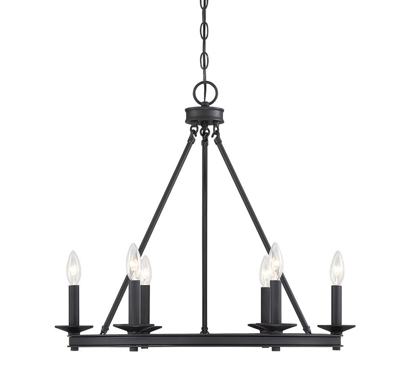 Savoy House 1-307-6-89 Six Light Chandelier, Matte Black