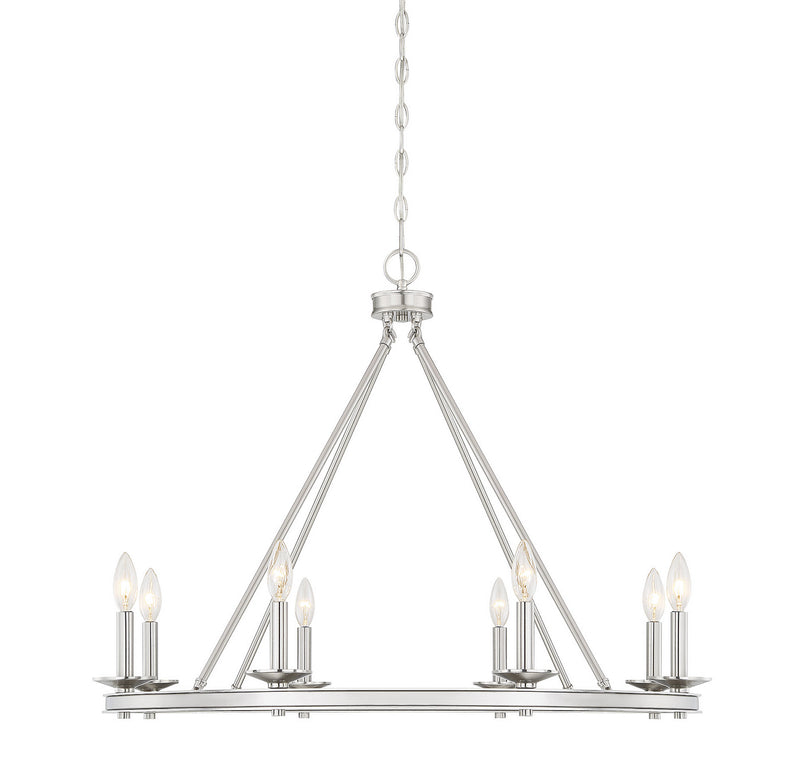 Savoy House 1-308-8-SN Eight Light Chandelier, Satin Nickel