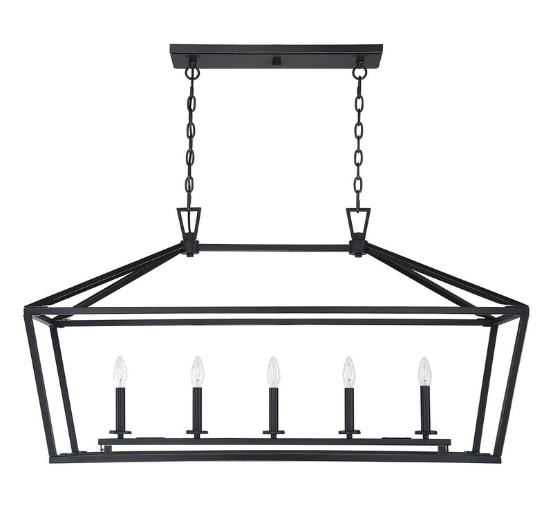 Savoy House 1-324-5-44 Five Light Linear Chandelier, Classic Bronze (3)
