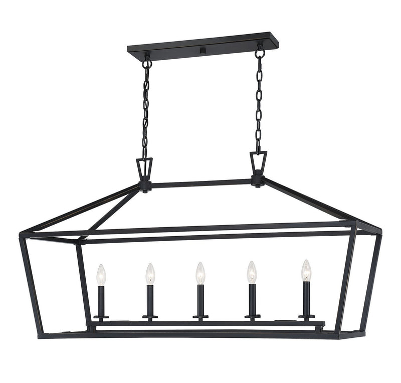 Savoy House 1-324-5-44 Five Light Linear Chandelier, Classic Bronze (4)