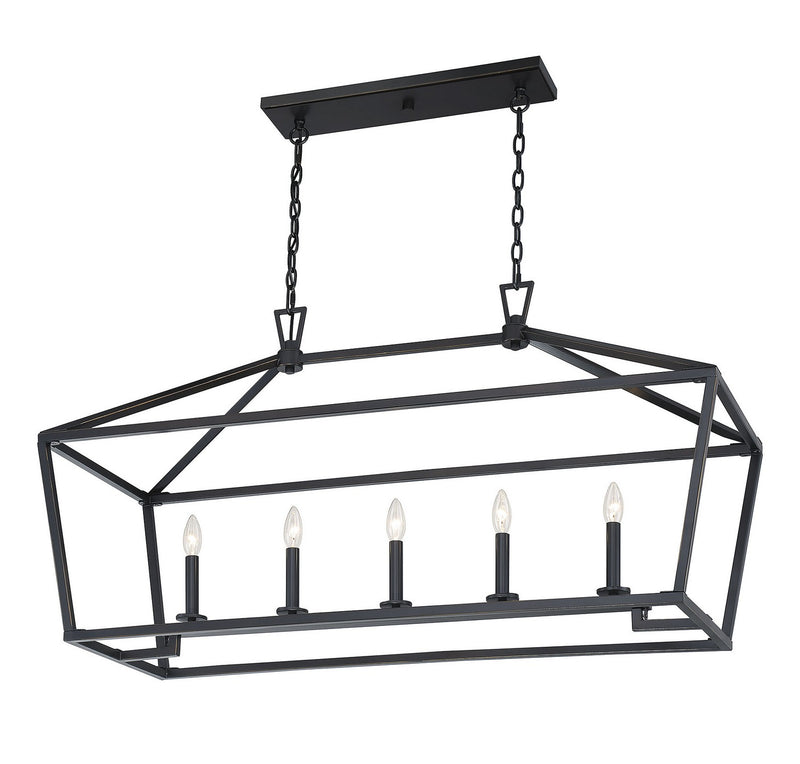 Savoy House 1-324-5-44 Five Light Linear Chandelier, Classic Bronze (5)