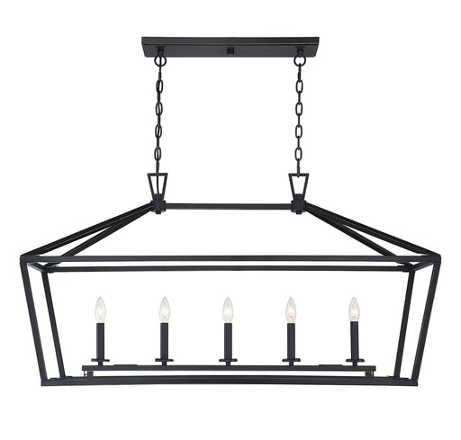 Savoy House 1-324-5-44 Five Light Linear Chandelier, Classic Bronze