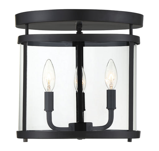 Savoy House 6-1043-3-BK Three Light Semi-Flush Mount, Black