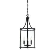 Savoy House 7-1040-3-BK Three Light Foyer Pendant, Black