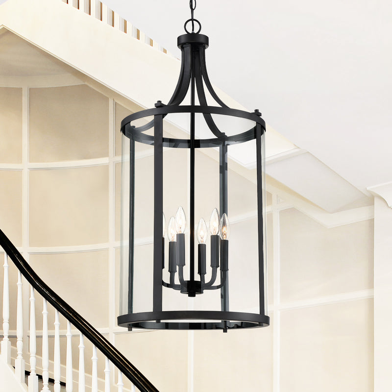 Savoy House 7-1041-6-BK Six Light Foyer Lantern, Black (2)