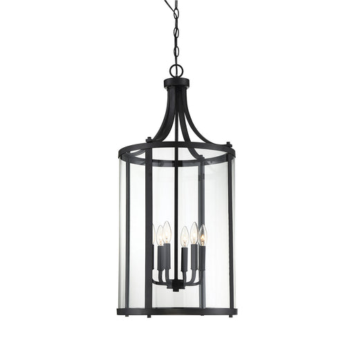 Savoy House 7-1041-6-BK Six Light Foyer Lantern, Black