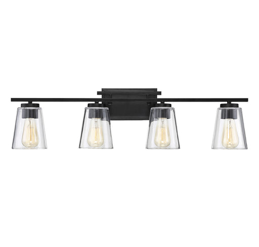 Savoy House 8-1020-4-BK Four Light Bath Bar, Black