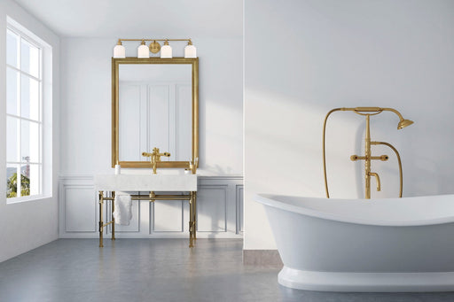 Savoy House 8-6836-4-322 Four Light Bath Bar, Warm Brass (2)