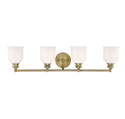 Savoy House 8-6836-4-322 Four Light Bath Bar, Warm Brass
