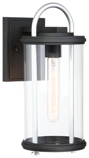 Minka-Lavery 72672-32 Keyser One Light Outdoor Wall Mount, Coal W/Silver Accent Main Image.jpg