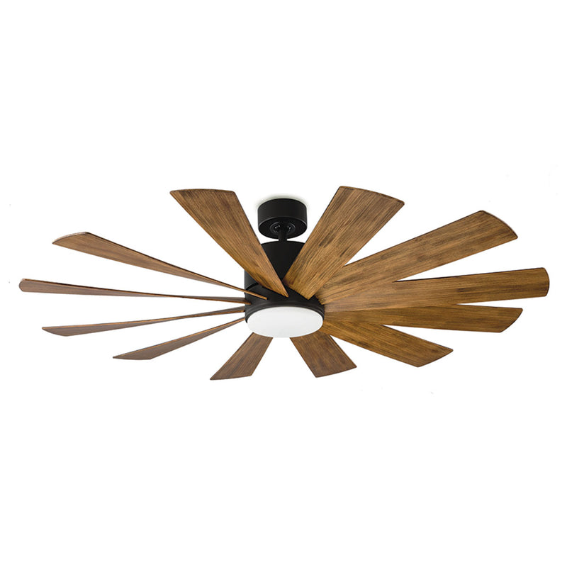 Modern Forms Fans FR-W1815-60L-MB/DK 60"Ceiling Fan, Matte Black/Distressed Koa