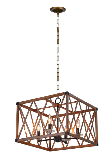 CWI Lighting 1033P18-4-230 Marini Four Light Chandelier Wood Grain Brown.jpg