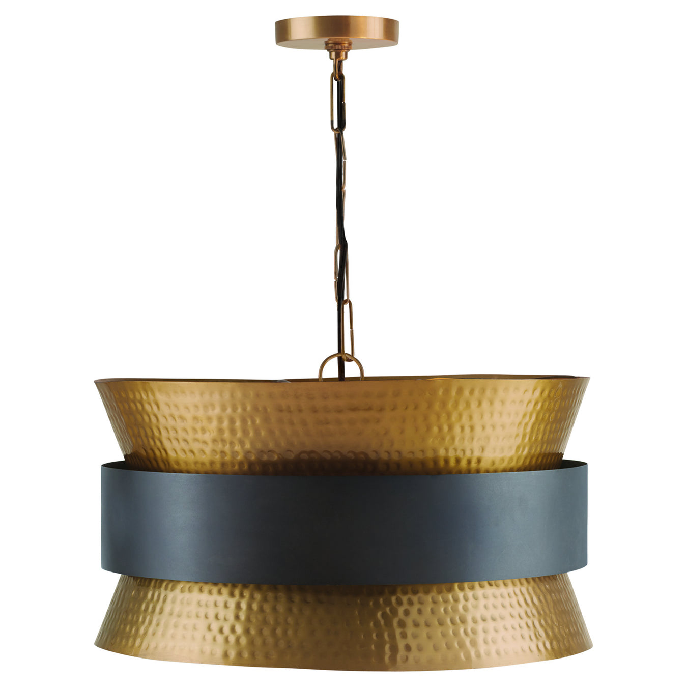 Capital Lighting 330446PZ Loren Four Light Pendant, Patinaed Brass and Dark Zinc Main Image.jpg