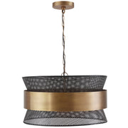 Capital Lighting 330447PK Loren Four Light Pendant, Patinaed Brass and Black Main Image.jpg