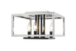 Z-Lite 456F-CH-BK Quadra Four Light Flush Mount, Chrome / Black Main Image.jpg