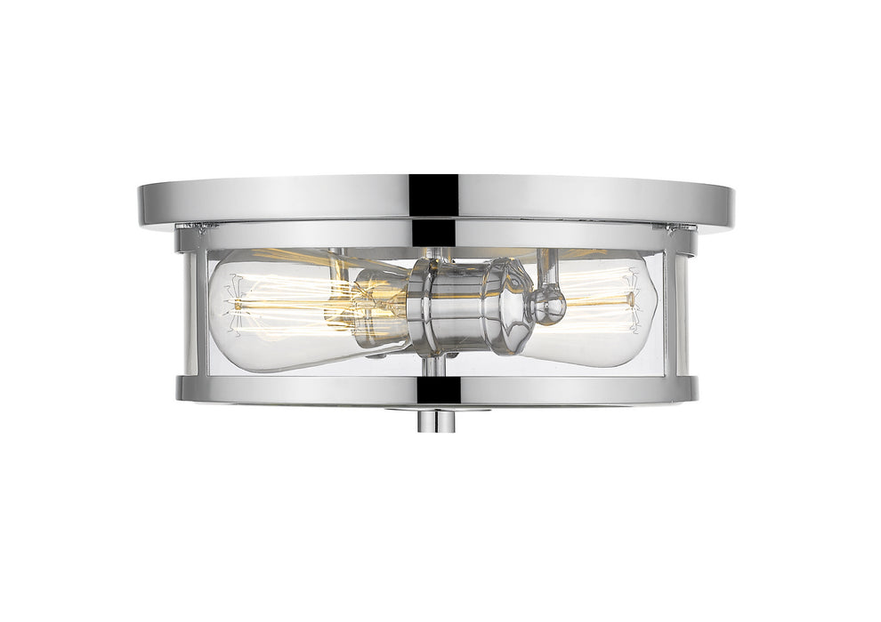 Z-Lite 462F11-CH Savannah Two Light Flush Mount, Chrome Main Image.jpg