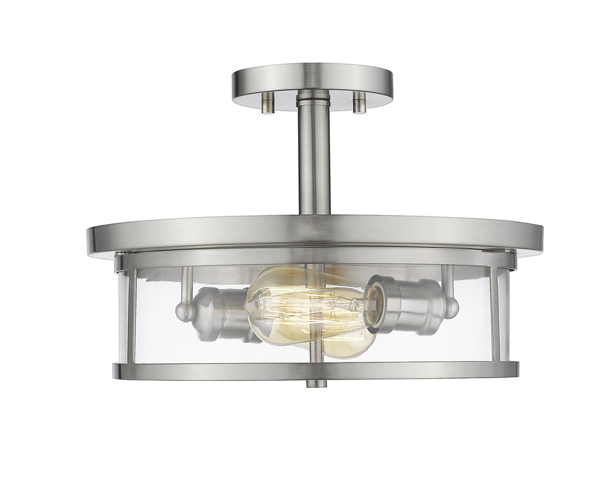 Z-Lite 462SF14-BN Savannah Two Light Semi Flush Mount, Brushed Nickel Main Image.jpg