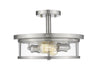 Z-Lite 462SF14-BN Savannah Two Light Semi Flush Mount, Brushed Nickel Main Image.jpg