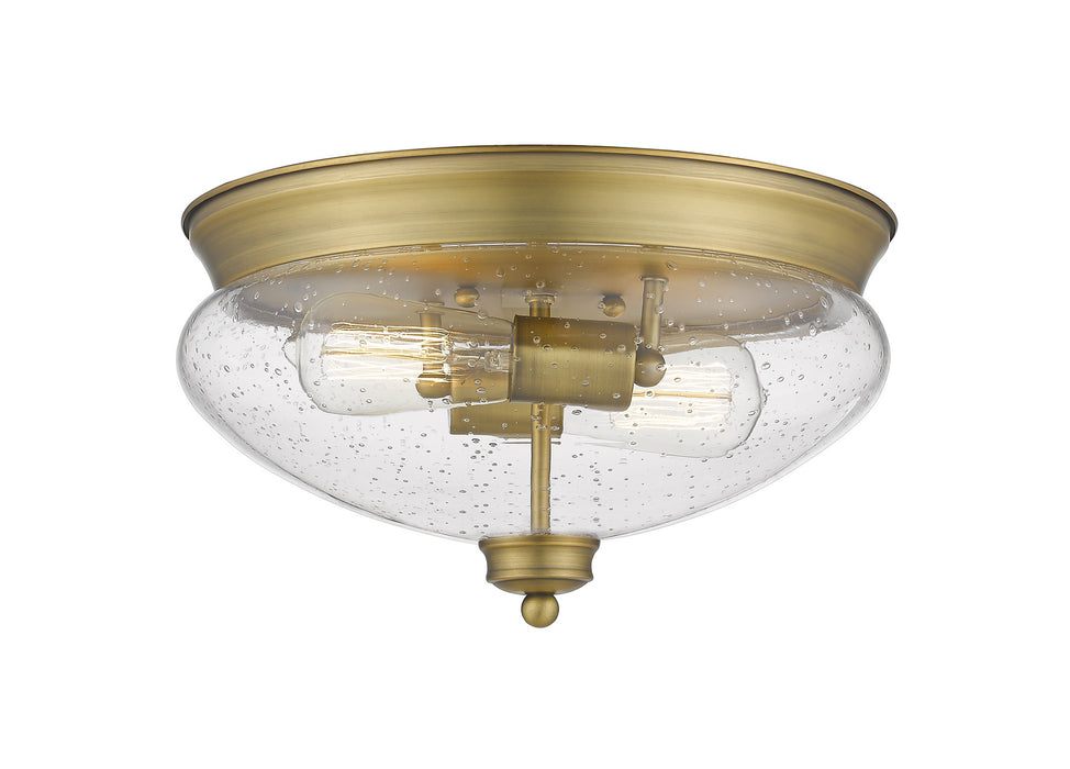 Z-Lite 722F2-HBR Amon Two Light Flush Mount, Heritage Brass Main Image.jpg