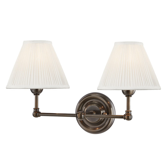 Hudson Valley MDS102-DB Classic No.1 Two Light Wall Sconce, Distressed Bronze Main Image.jpg