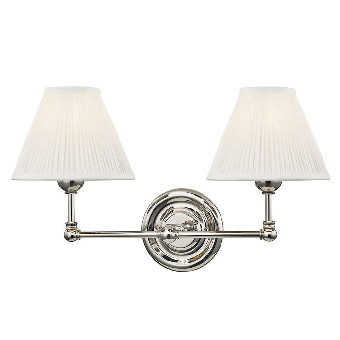 Hudson Valley MDS102-PN Classic No.1 Two Light Wall Sconce, Polished Nickel Main Image.jpg