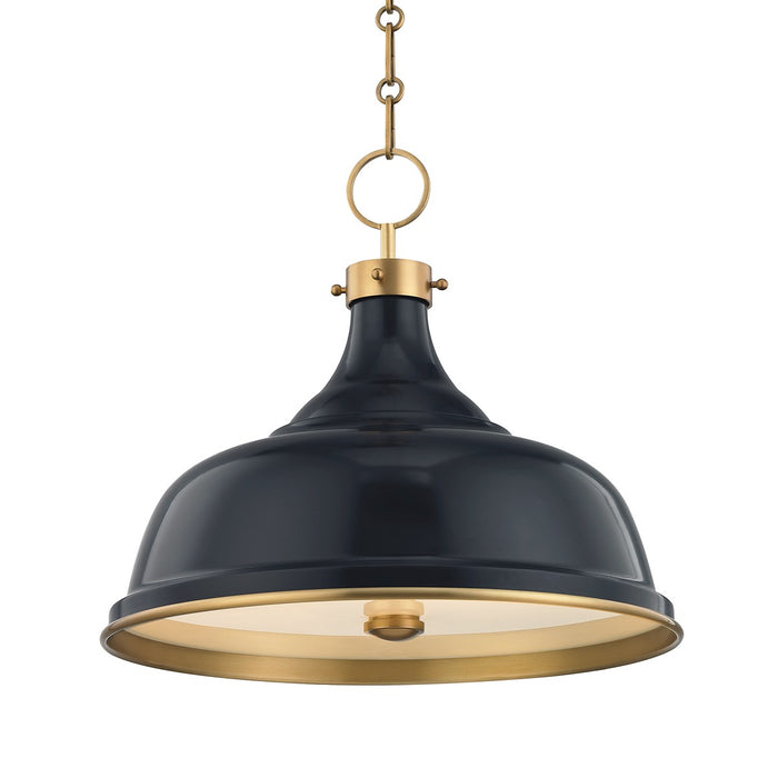 Hudson Valley MDS300-AGB/DBL Painted No.1 Three Light Pendant, Aged Brass/Darkest Blue Main Image.jpg