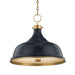 Hudson Valley MDS300-AGB/DBL Painted No.1 Three Light Pendant, Aged Brass/Darkest Blue Main Image.jpg