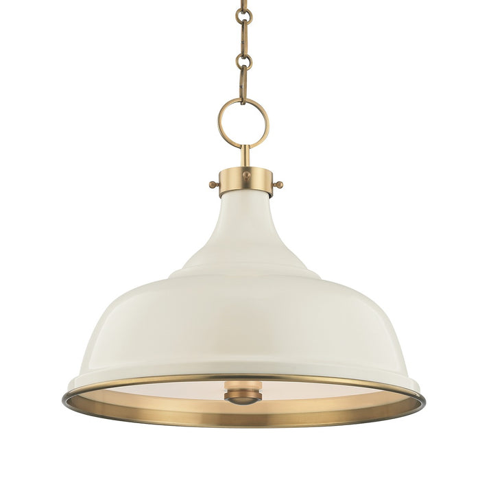 Hudson Valley MDS300-AGB/OW Painted No.1 Three Light Pendant, Aged Brass/Off White Main Image.jpg