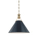 Hudson Valley MDS352-AGB/DBL Painted No.2 One Light Pendant, Aged Brass/Darkest Blue Main Image.jpg