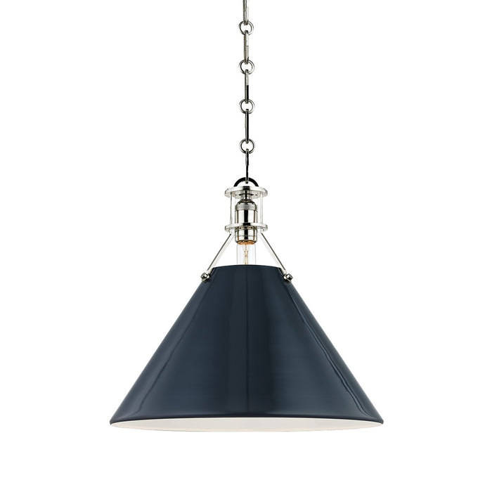 Hudson Valley MDS352-PN/DBL Painted No.2 One Light Pendant, Polished Nickel/Darkest Blue Main Image.jpg