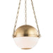 Hudson Valley MDS750-AGB Sphere No.2 Two Light Pendant, Aged Brass Main Image.jpg