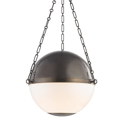 Hudson Valley MDS751-DB Sphere No.2 Three Light Pendant, Distressed Bronze Main Image.jpg