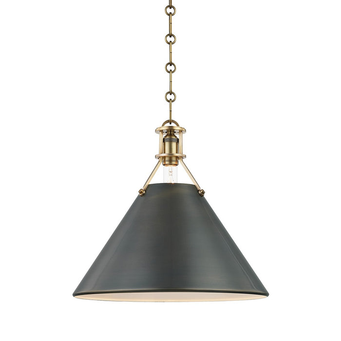 Hudson Valley MDS952-ADB Metal No.2 One Light Pendant, Aged/Antique Distressed Bronze Main Image.jpg