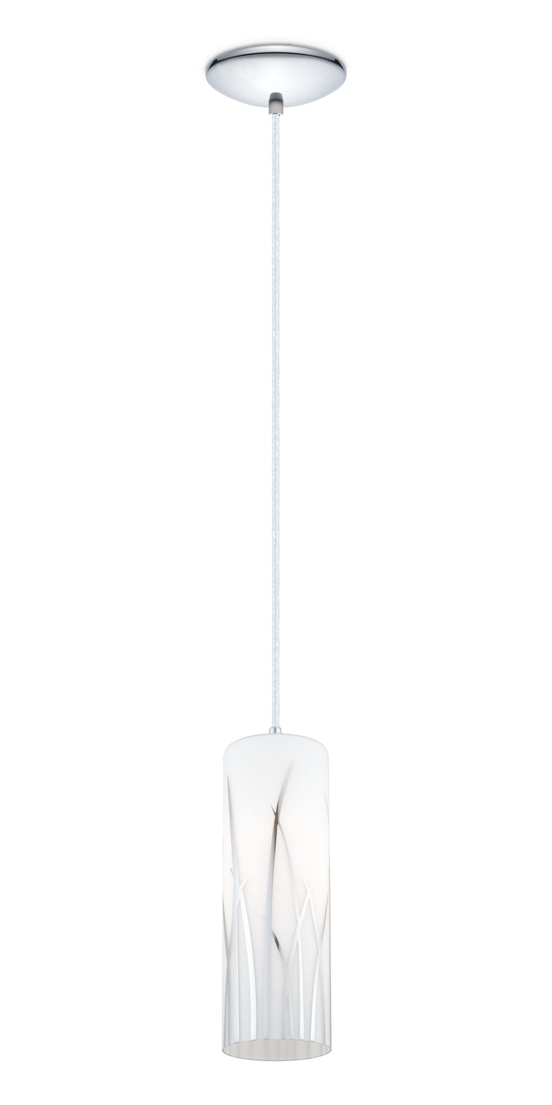 EGLO 92739A Rivato 1x100W Mini Pendant w/  Chrome Finish & White & Chrome Décor Main Image.jpg