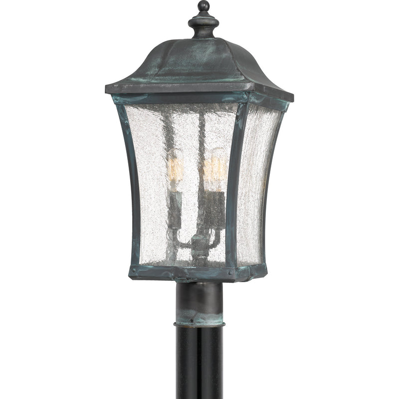 Quoizel BDS9010AGV Bardstown Three Light Outdoor Post Lantern, Aged Verde Main Image.jpg
