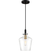 Quoizel JUN1508EK June One Light Mini Pendant, Earth Black Main Image.jpg