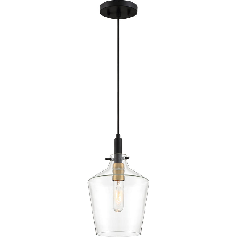 Quoizel JUN1508EK June One Light Mini Pendant, Earth Black Main Image.jpg