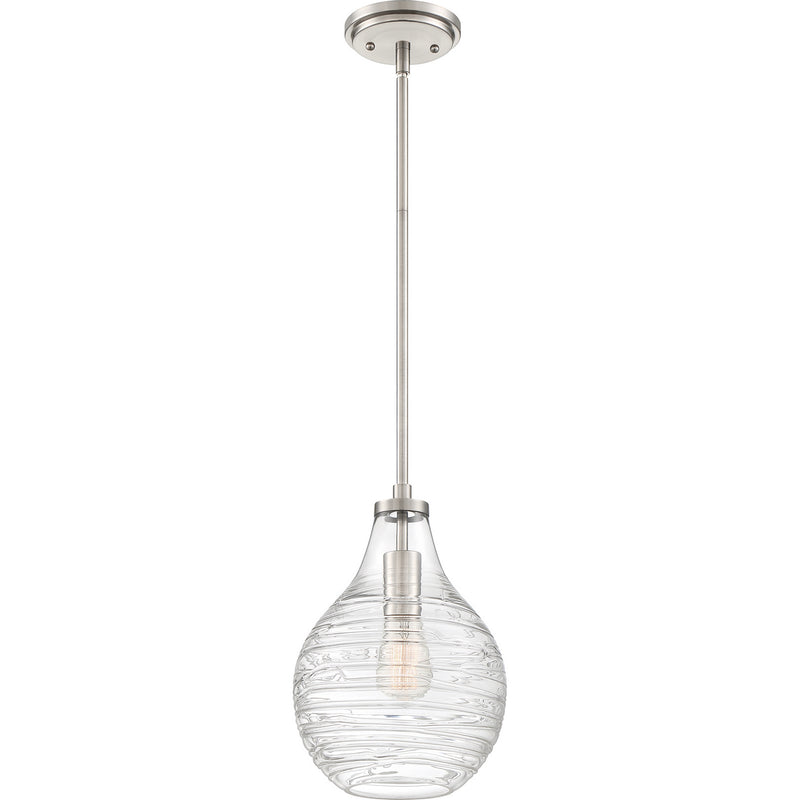Quoizel QPP4019BN Genie One Light Mini Pendant, Brushed Nickel Main Image.jpg