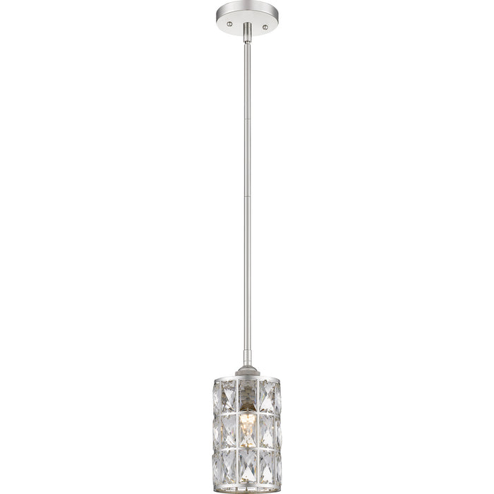 Quoizel QPP4046PK Oliver One Light Mini Pendant, Polished Nickel Main Image.jpg