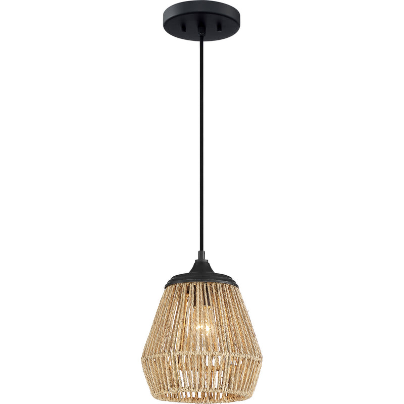 Quoizel RMI1509EK Romain One Light Mini Pendant, Earth Black Main Image.jpg