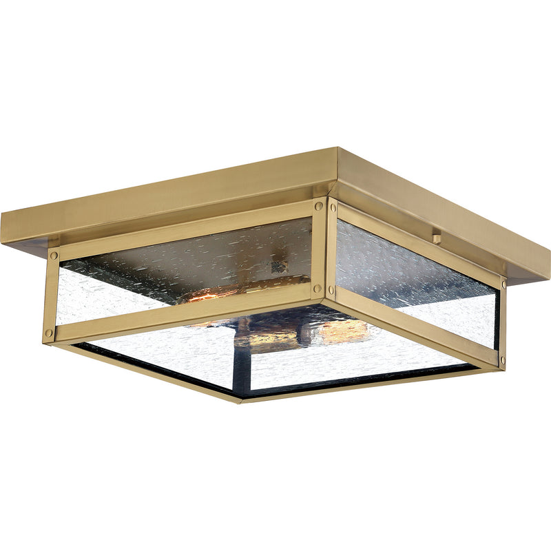 Quoizel WVR1612A Westover Two Light Outdoor Wall Lantern, Antique Brass Main Image.jpg