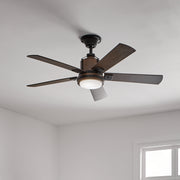 Kichler 300052DBK 52"Ceiling Fan, Distressed Black (4)