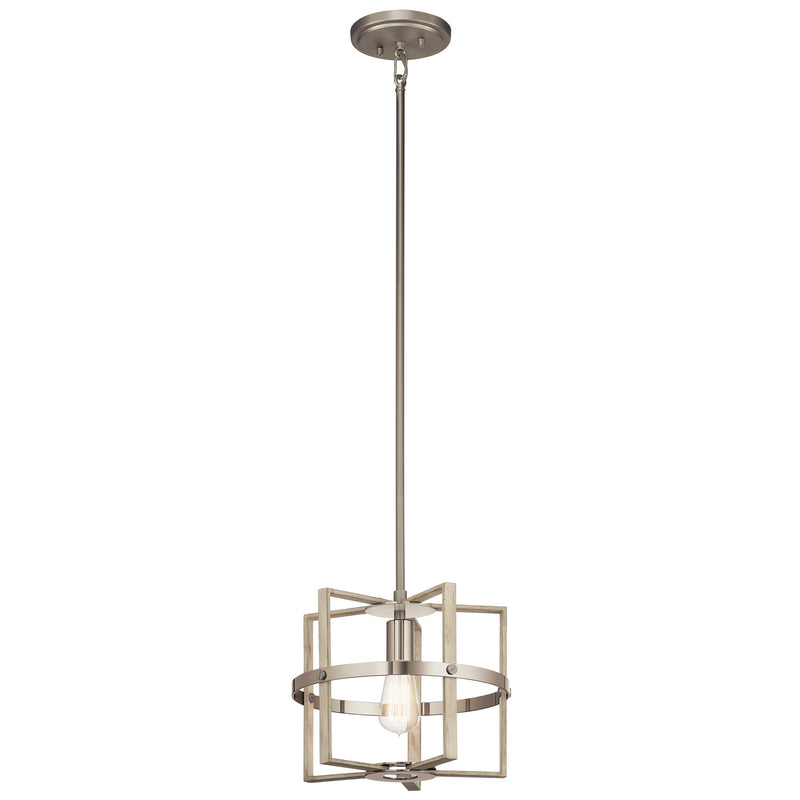 Kichler 44291WWW One Light Pendant, White Washed Wood