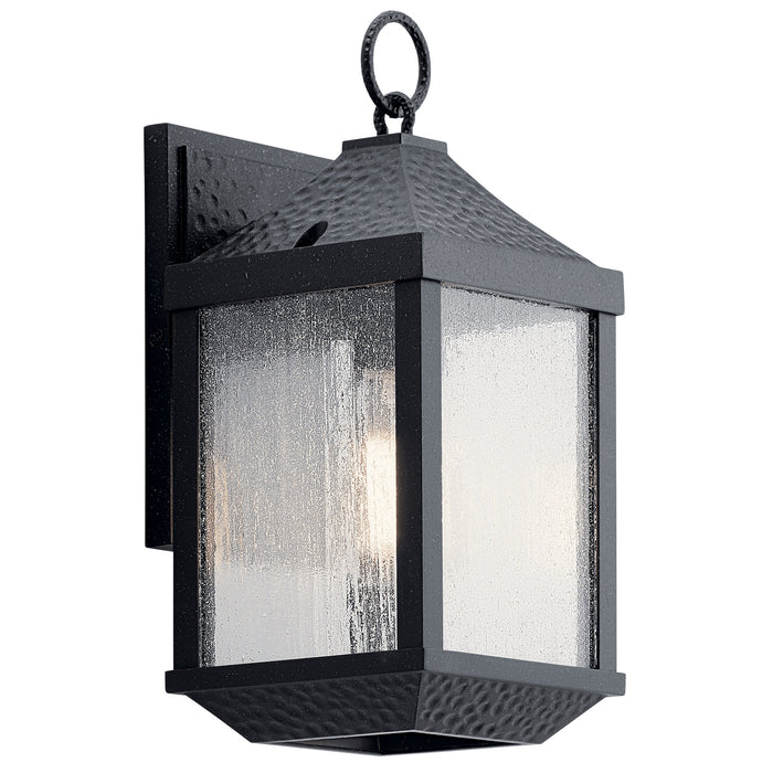 Kichler 49984DBK Springfield One Light Outdoor Wall Mount, Distressed Black Main Image.jpg