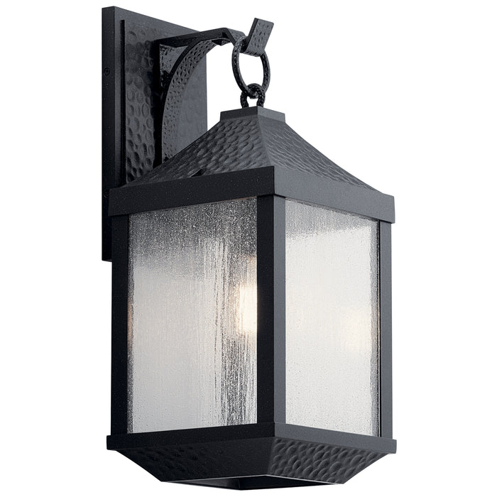 Kichler 49986DBK Springfield One Light Outdoor Wall Mount, Distressed Black Main Image.jpg