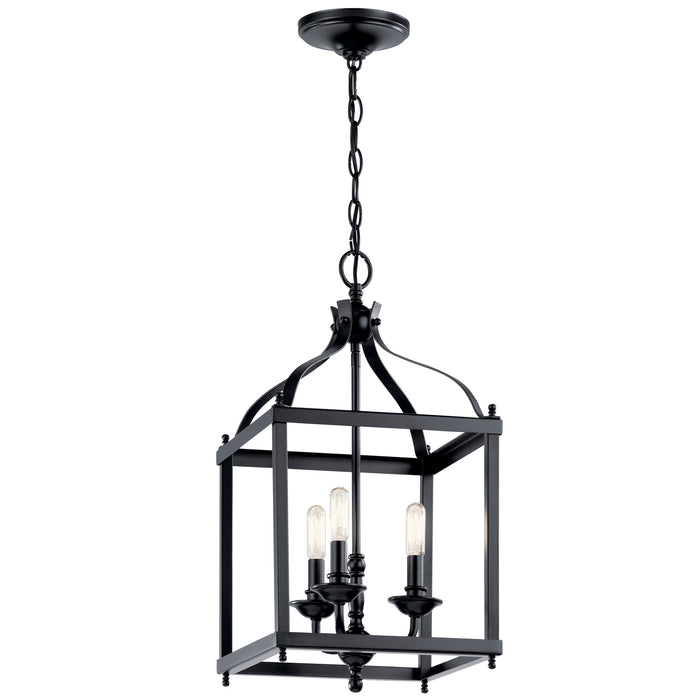 Kichler 42566BK Three Light Pendant, Black
