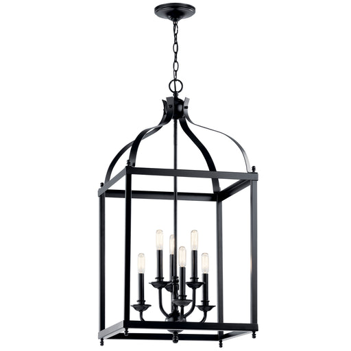 Kichler 42568BK Six Light Foyer Chandelier, Black