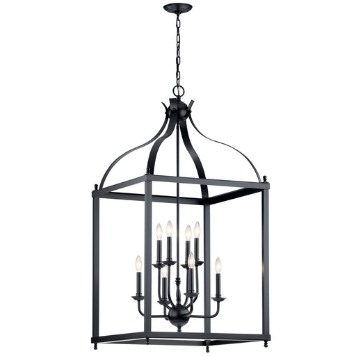 Kichler 42591BK Eight Light Foyer Chandelier, Black