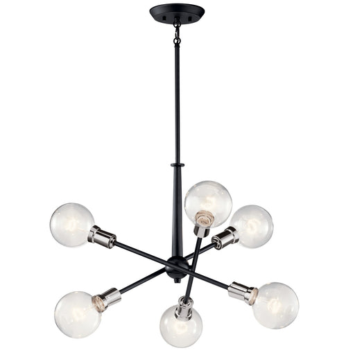 Kichler 43095BK Six Light Chandelier, Black (2)