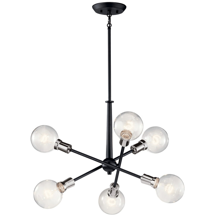Kichler 43095BK Six Light Chandelier, Black (2)